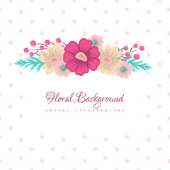 Floral border background - hot pink flowers