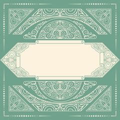 Ornate art deco vintage design card