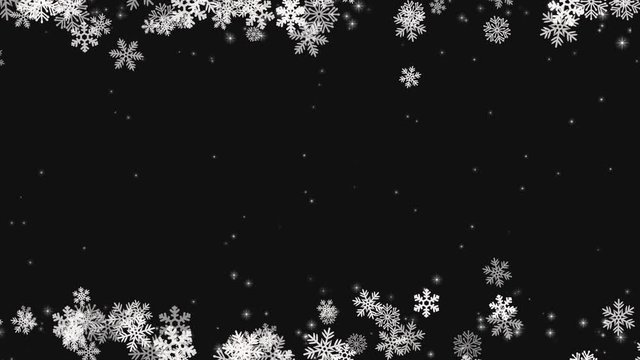 Christmas frame with snowflakes and alpha channel