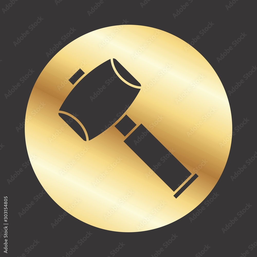 Sticker sledgehammer icon for your project