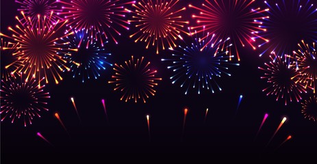 Fototapeta premium Color vector fireworks