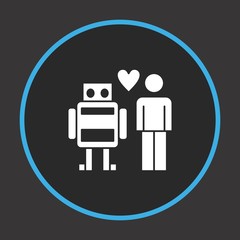 Robot love man icon for your project