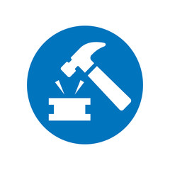 Anvil and Hammer flat design in vector and Jpg