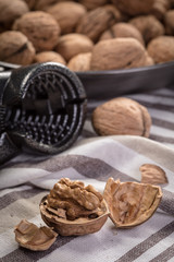 Whole nuts in a metal container.