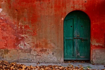 Foto op Plexiglas Oude deur De groene deur