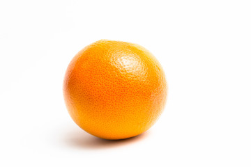 Orange red grapefruit on a white background. close up