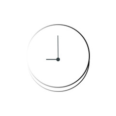 Analog clock flat icon. Symbol of time management, retro style chronometer with hour, minute and second arrow. Simple illustration isolated on white background.