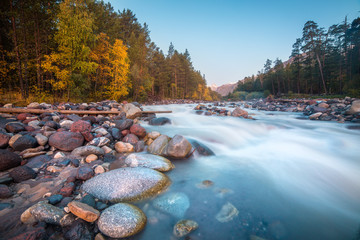 Morning on the Mountains River