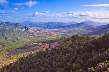 Alcoy city from the Natural Park of the Font Roja.