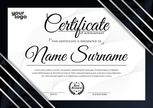 Modern Certificate Design Template for Achievement Reward