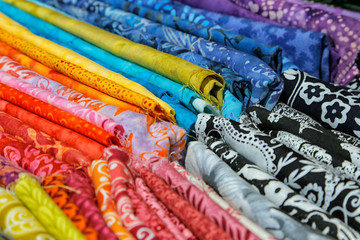 Collection of various kinds of fabric