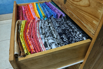 Collection of various kinds of fabric
