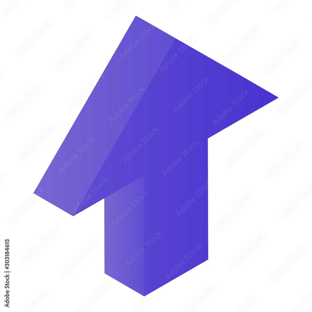 Poster violet arrow up icon. isometric of violet arrow up vector icon for web design isolated on white back