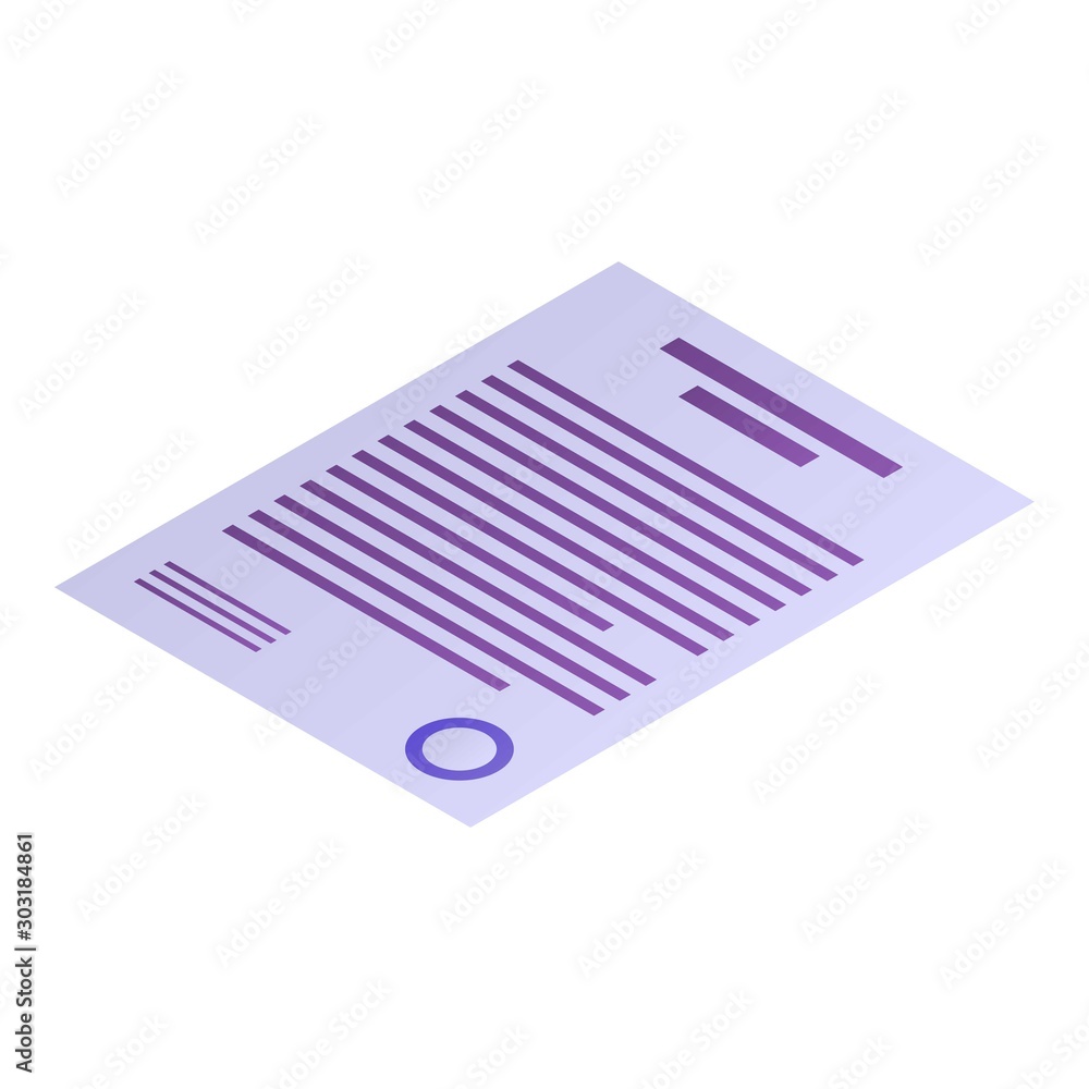 Poster money document icon. isometric of money document vector icon for web design isolated on white backgr
