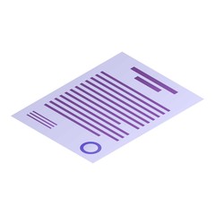 Money document icon. Isometric of money document vector icon for web design isolated on white background