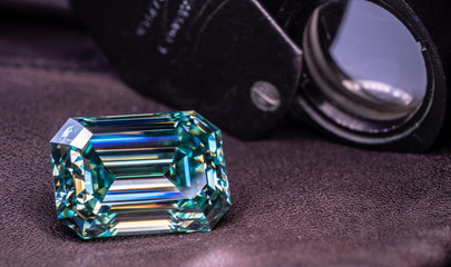 Blue Diamond and Jewelry Loupe