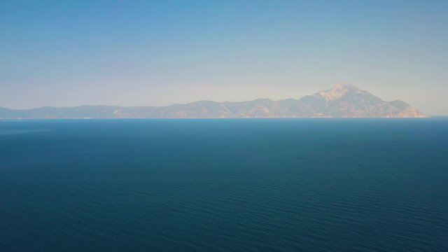 Aerial landscape of Aton peak, Sithonia, Chalkidiki, Greece