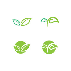 Tree leaf vector design eco friendly concept logo