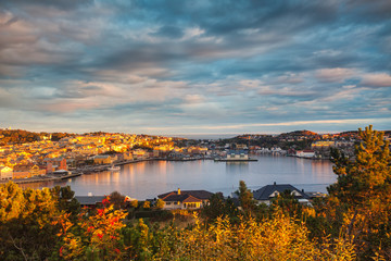 Cityscape of the town of kristiansund in norway.