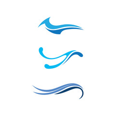 Obraz na płótnie Canvas Waves blue beach logo and symbols template icons app