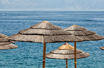 thatched umbrella