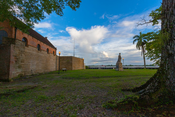 Paramaribo Suriname - Statue Of Queen Wilhelmina Next To Fort Zeelandia.