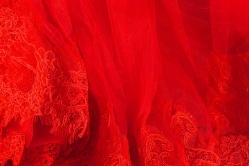      red textile texture for background                             
