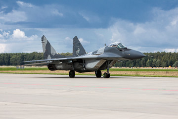 Fototapeta na wymiar Soviet-made military jet