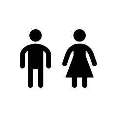 Male and female restroom or toilet glyph icon