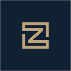 Fototapeta premium initial letter Z geometric with square frame line art. Suitable for business consulting, studio, room, group, decoration, building, concept design. - vector