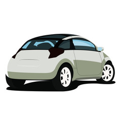 Hatchback white realistic vector illustration isolated