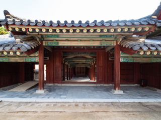 view of corridor in Changgyeong Palace in Seoul