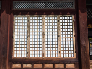 closed window in Changgyeong Palace in Seoul