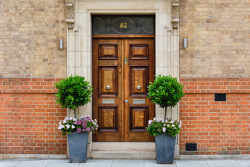 Fototapeta na wymiar Entrance to Apartment in Sussex Garden, West London.