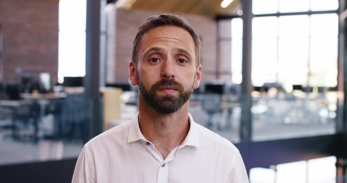 4K Businessman having a meeting via video call, as seen from webcam POV