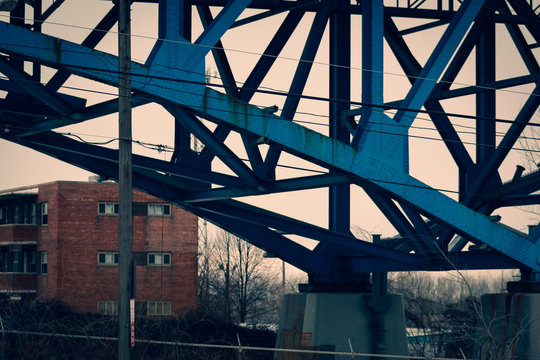Cityscape of Cleveland, Ohio under a city bridge © L Rya Photography