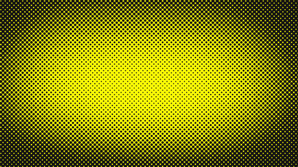 Yellow with black pop art background in retro comic style with halftone dots design isolated © Sorokin