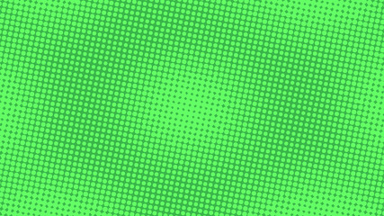 Green retro comic pop art background with haftone dots design. Vector clear template for banner or comic book design, etc