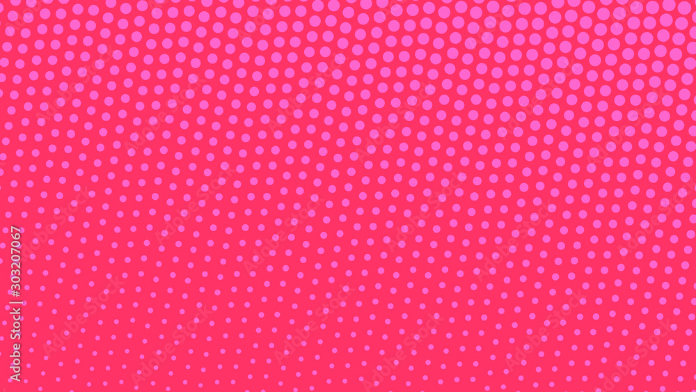 Wall mural Pink and magenta retro pop art background with halftone dots