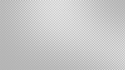 Grey with white retro pop art background with halftone dots