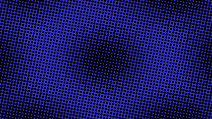 Black and blue modern pop art background with halftone dots design, vector illustration