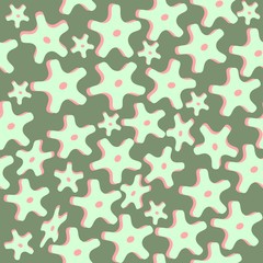 Seamless pattern of rounded star shape amoeba