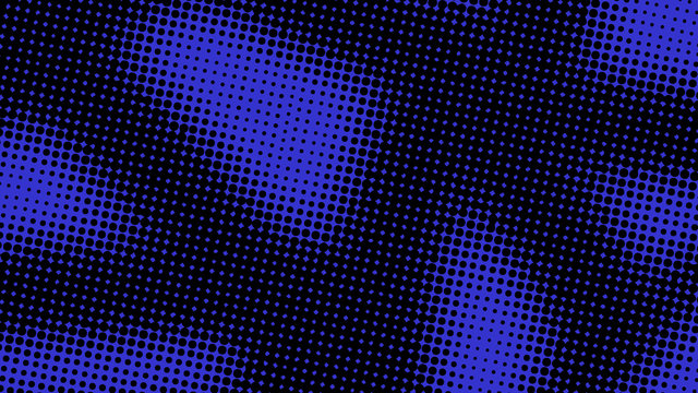 Black and blue retro pop art background with halftone dots design