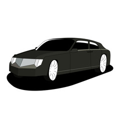 Luxury car grey realistic vector illustration isolated