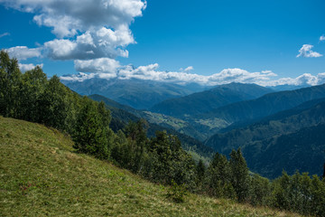 Fototapeta na wymiar Zuruldi mountains - popular trek in Svaneti, Georgia. 