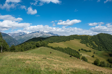 Fototapeta premium Zuruldi mountains - popular trek in Svaneti, Georgia. 