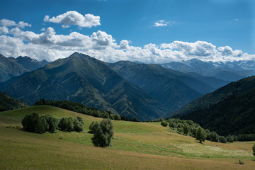 Fototapeta na wymiar Zuruldi mountains - popular trek in Svaneti, Georgia. 
