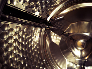 Look Inside the washing machine metal drum