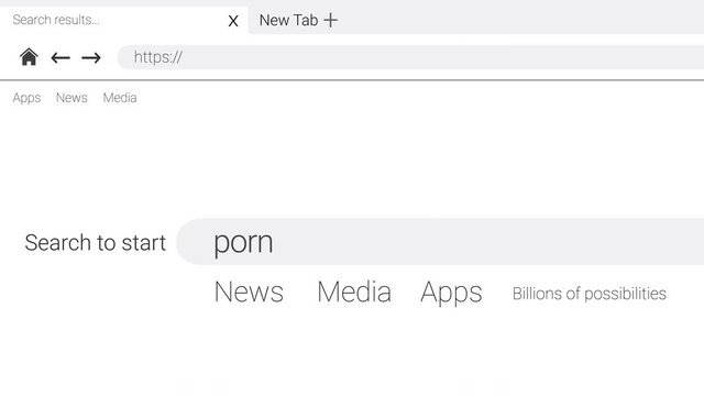 Typing porn into an web page internet search engine