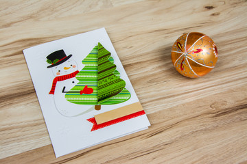 dekoracje świąteczne, bombka, kartka z życzeniami, Wesołych świąt Bożego Narodzenia - obrazy, fototapety, plakaty